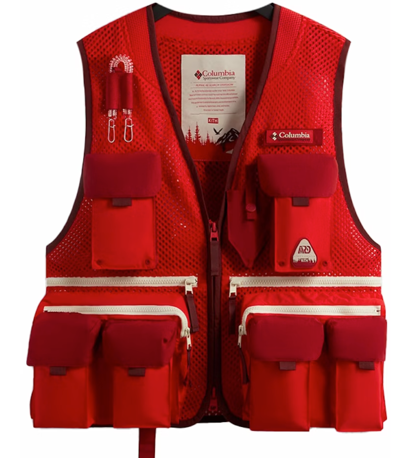 Kith X Columbia Red Utility Vest Size Large