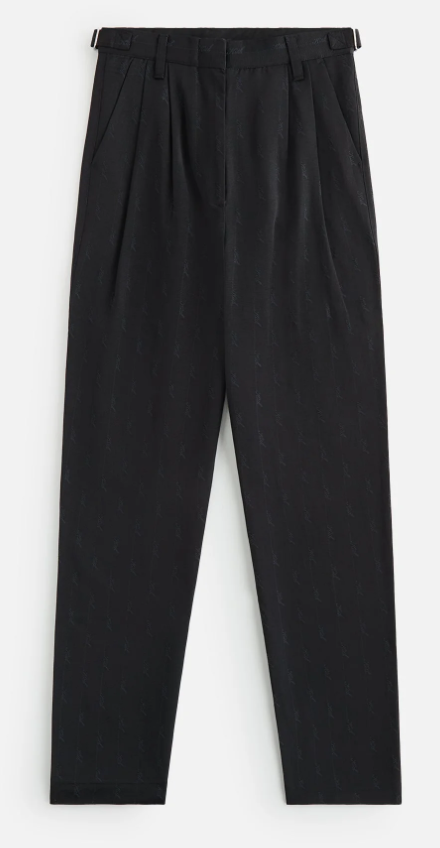 Kith Women's Script Logo Aidan Pleated Black Trousers Size 24