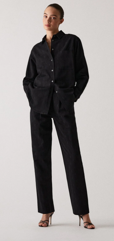 Kith Women's Script Logo Aidan Pleated Black Trousers Size 24