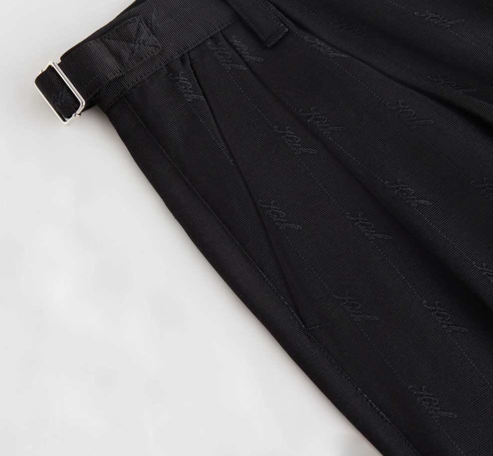 Kith Women's Script Logo Aidan Pleated Black Trousers Size 24