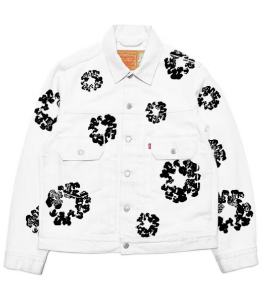 Denim Tears X Levi's 'All Over Wreath' White Denim Jacket