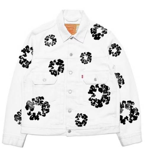 Denim Tears X Levi's 'All Over Wreath' White Denim Jacket