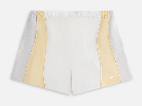 Kith Women's Allium Seamed Off-White Track Shorts Size Medium