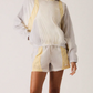 Kith Women's Allium Seamed Off-White Track Shorts Size XL