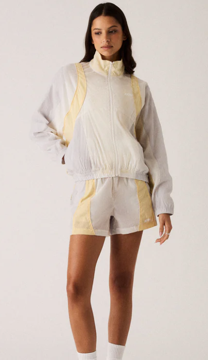 Kith Women's Allium Seamed Off-White Track Shorts Size XL