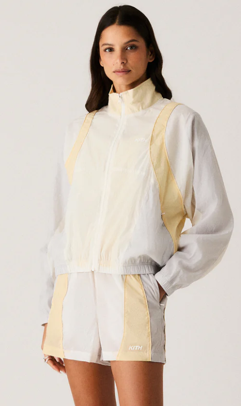 Kith Women's Allium Seamed Off-White Zip Track Jacket Size Medium