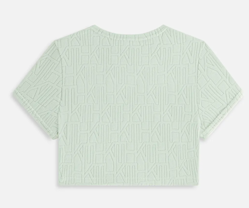 Kith Womens Yeni Monogram Towel Ringer Tee Green Size Large