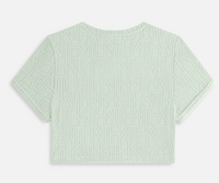 Kith Womens Yeni Monogram Towel Ringer Tee Green Size Large