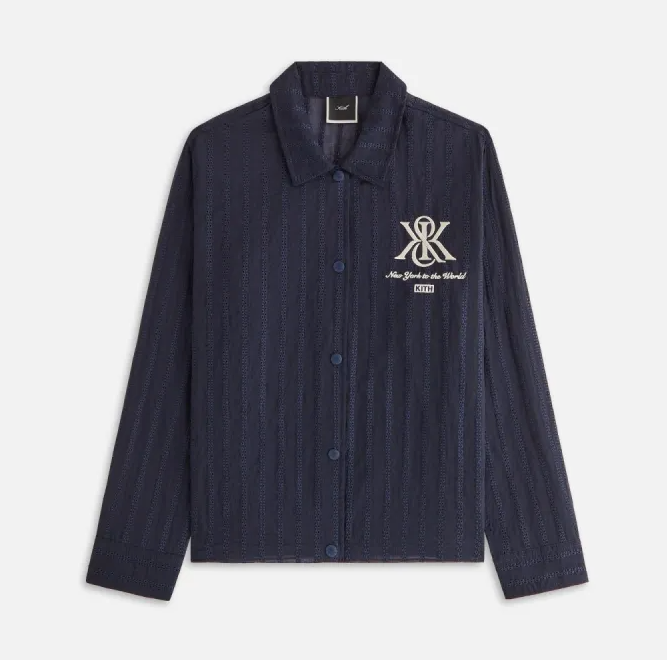 Kith Women's Kieran Crest Navy Coaches Jacket Size Medium