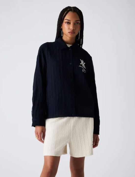 Kith Women's Kieran Crest Navy Coaches Jacket Size Medium