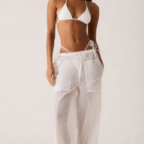 Kith Women's Kavi Sheer White Monogram Pant Size Large