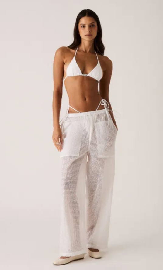 Kith Women's Kavi Sheer White Monogram Pant Size Small