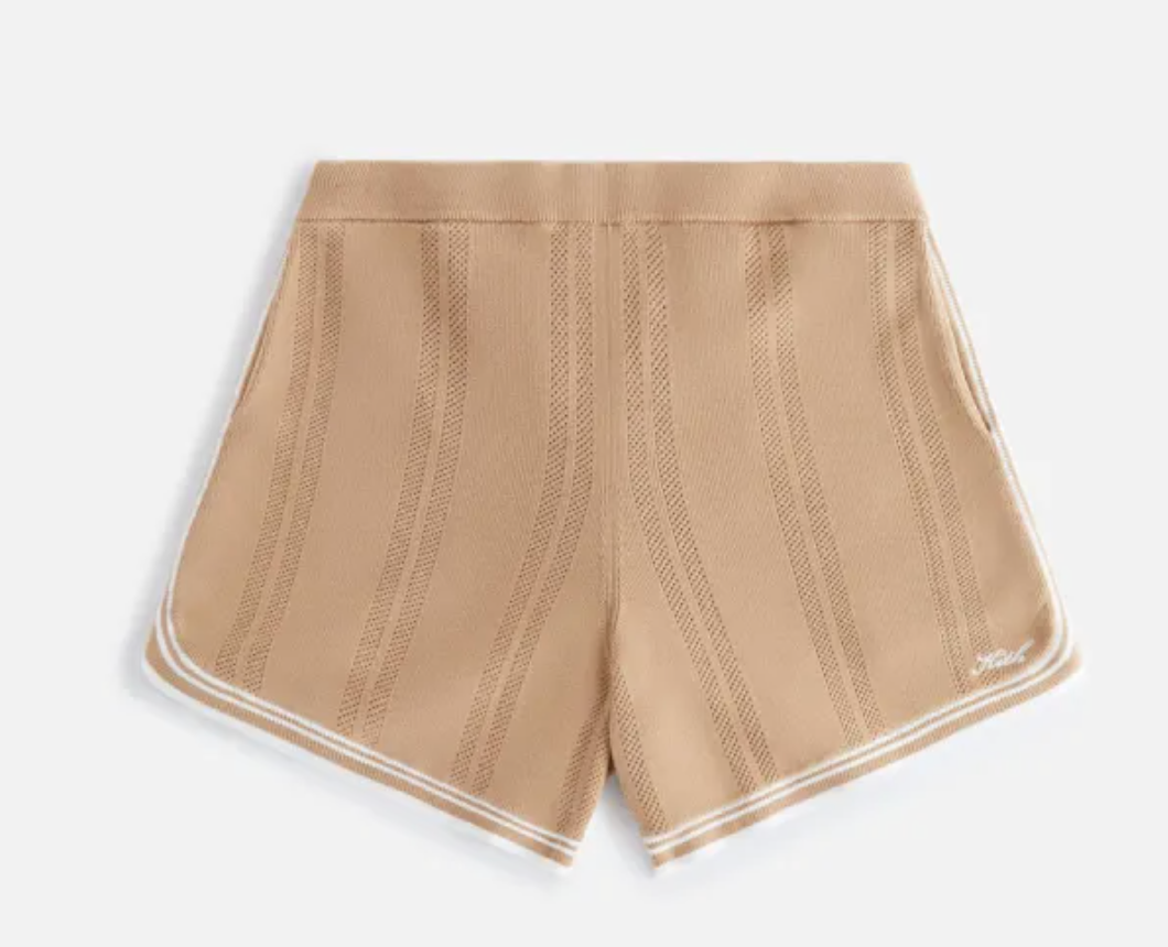 Kith Womens Rayne Perforated Knit Short Brown Size XS