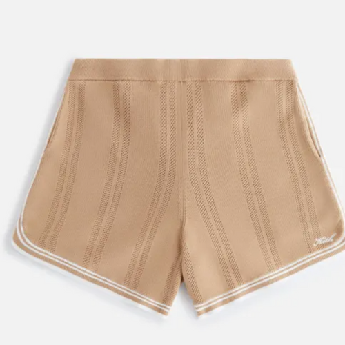 Kith Womens Rayne Perforated Knit Short Brown Size Large