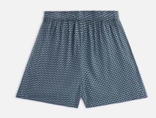 Kith Womens Rayne Monogram Silk Short Navy Size Large