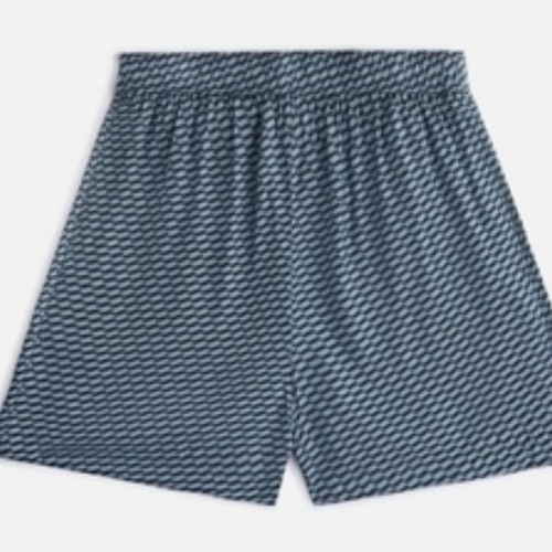 Kith Womens Rayne Monogram Silk Short Navy Size Large