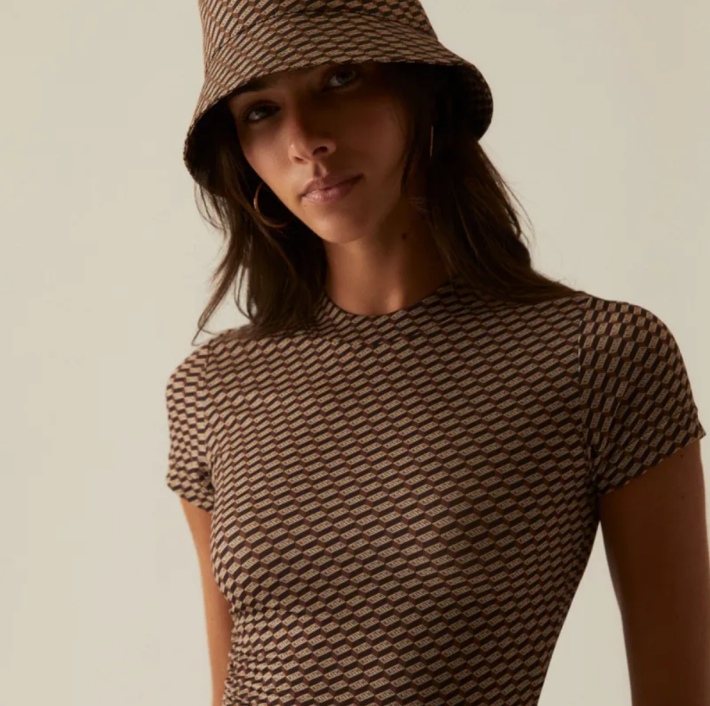 Kith Women's Mulberry Sheer Monogram Tee - Canvas - Size XS