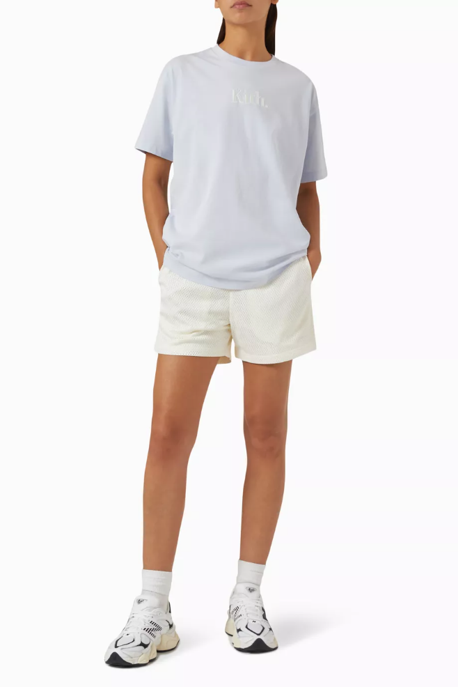 Kith Women's Vintage Punctured Logo Tee - Jersey Blue - Size XS