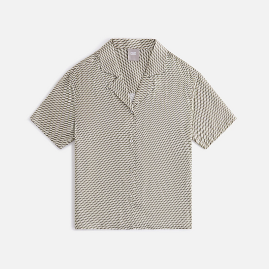 Kith Women's Elena Monogram Silk Khaki Camp Shirt Size Large