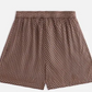 Kith Womens Rayne Monogram Silk Short Brown Size Large