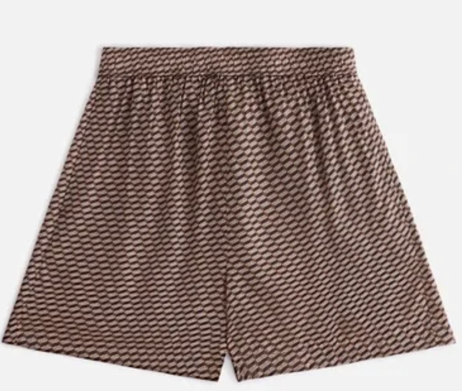 Kith Womens Rayne Monogram Silk Short Brown Size Large