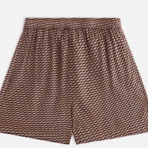 Kith Womens Rayne Monogram Silk Short Brown Size Large