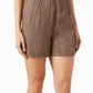 Kith Womens Rayne Monogram Silk Short Brown Size Large