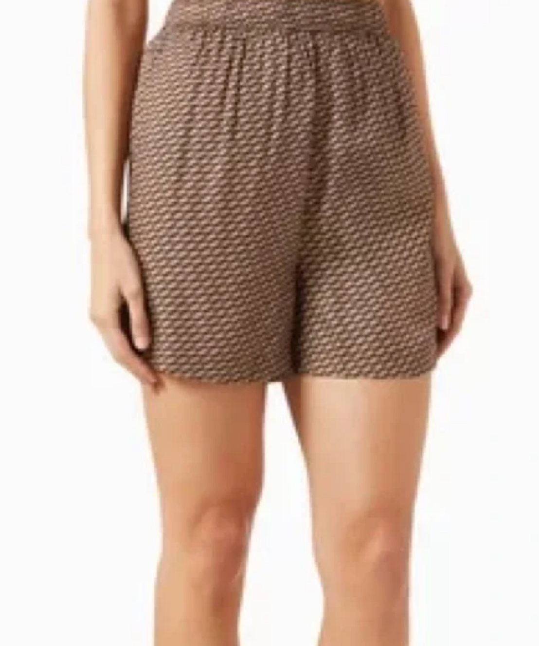 Kith Womens Rayne Monogram Silk Short Brown Size Large