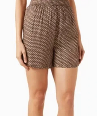 Kith Womens Rayne Monogram Silk Short Brown Size Medium