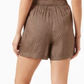 Kith Womens Rayne Monogram Silk Short Brown Size Large