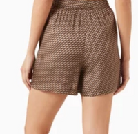 Kith Womens Rayne Monogram Silk Short Brown Size Medium