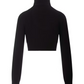 Palm Angels All Roads Cropped Turtleneck Sweater Top Black