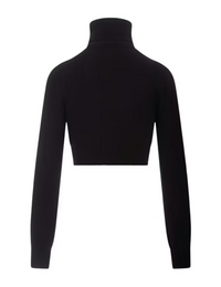 Palm Angels All Roads Cropped Turtleneck Sweater Top Black