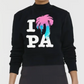 Palm Angels Womens I Love PA Fitted Crew Black Multicolor