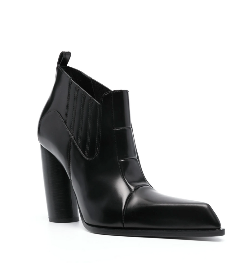 Off-White Moon Beatle Shade 95mm Leather Ankle Boots Size 38 IT