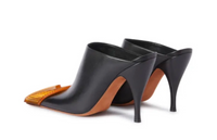 Off White Lunar Leather Mules High Heels Shoe Black Size 40