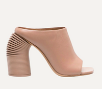 Off-White Tonal Spring Mule Beige Leather Sandals Size 37