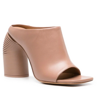 Off-White Tonal Spring Mule Beige Leather Sandals Size 37