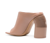 Off-White Tonal Spring Mule Beige Leather Sandals Size 37