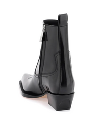 Off-White Leather Texan Ankle Boots Size 38