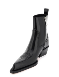 Off-White Leather Texan Ankle Boots Size 38