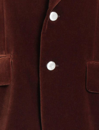 Palm Angels Cotton Velvet Suit Jacket Brown Size 50