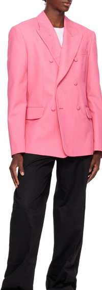 Palm Angels Pink Sonny Blazer Suit Jacket Size 46