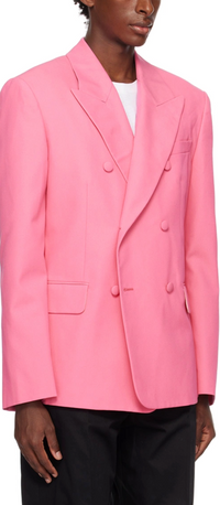 Palm Angels Pink Sonny Blazer Suit Jacket Size 46