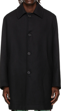 Palm Angels Curved Logo Mens Coat Black Size 52