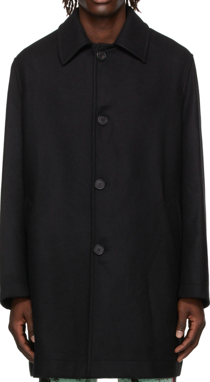 Palm Angels Curved Logo Mens Coat Black Size 52