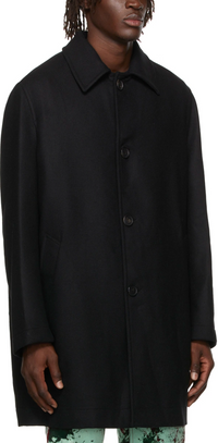 Palm Angels Curved Logo Mens Coat Black Size 52