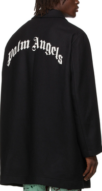 Palm Angels Curved Logo Mens Coat Black Size 52