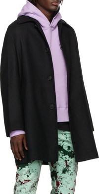Palm Angels Curved Logo Mens Coat Black Size 52