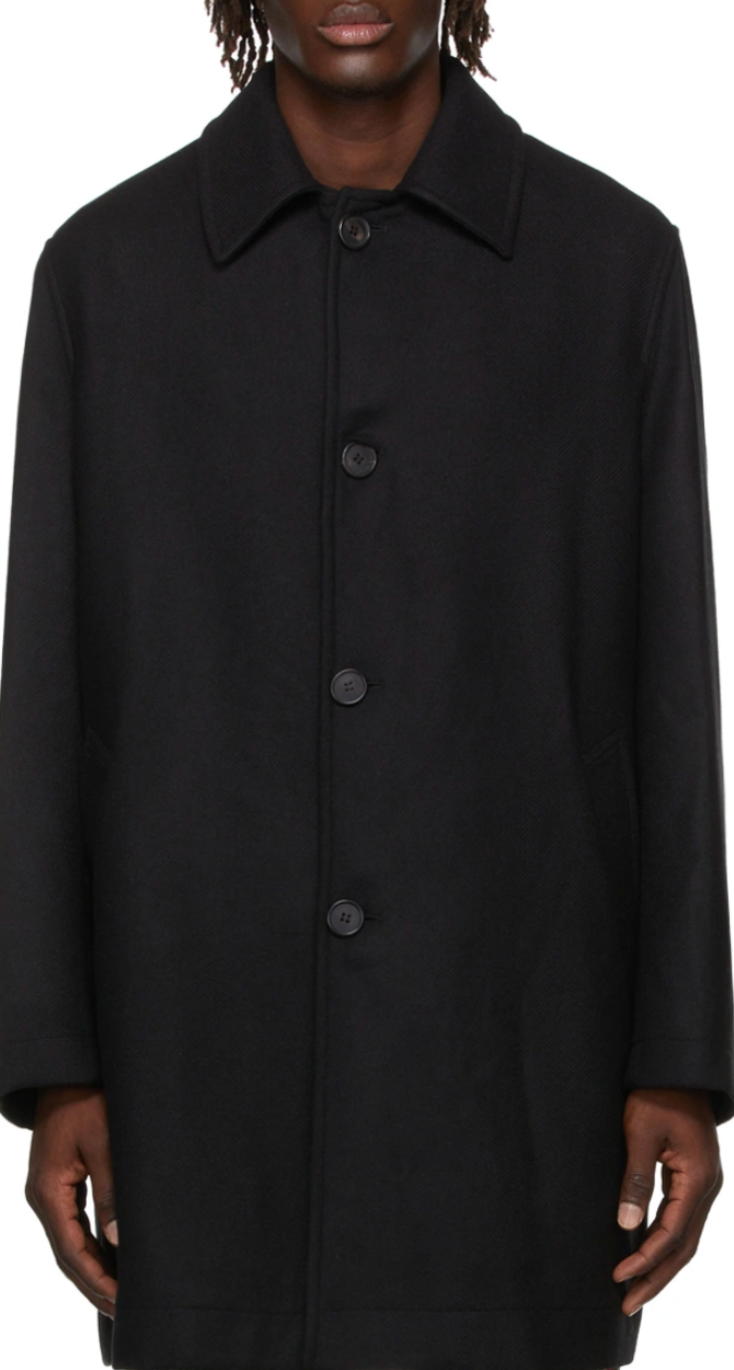 Palm Angels Curved Logo Mens Coat Black Size 48